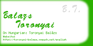 balazs toronyai business card